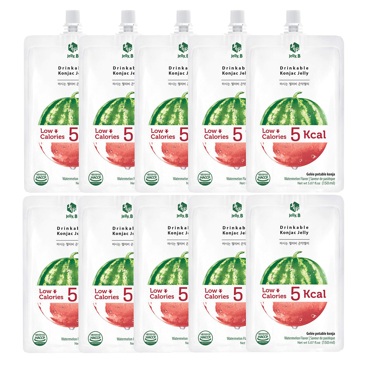 Jayone Jelly.B Watermelon Tube 150ml, a convenient on-the-go snack.