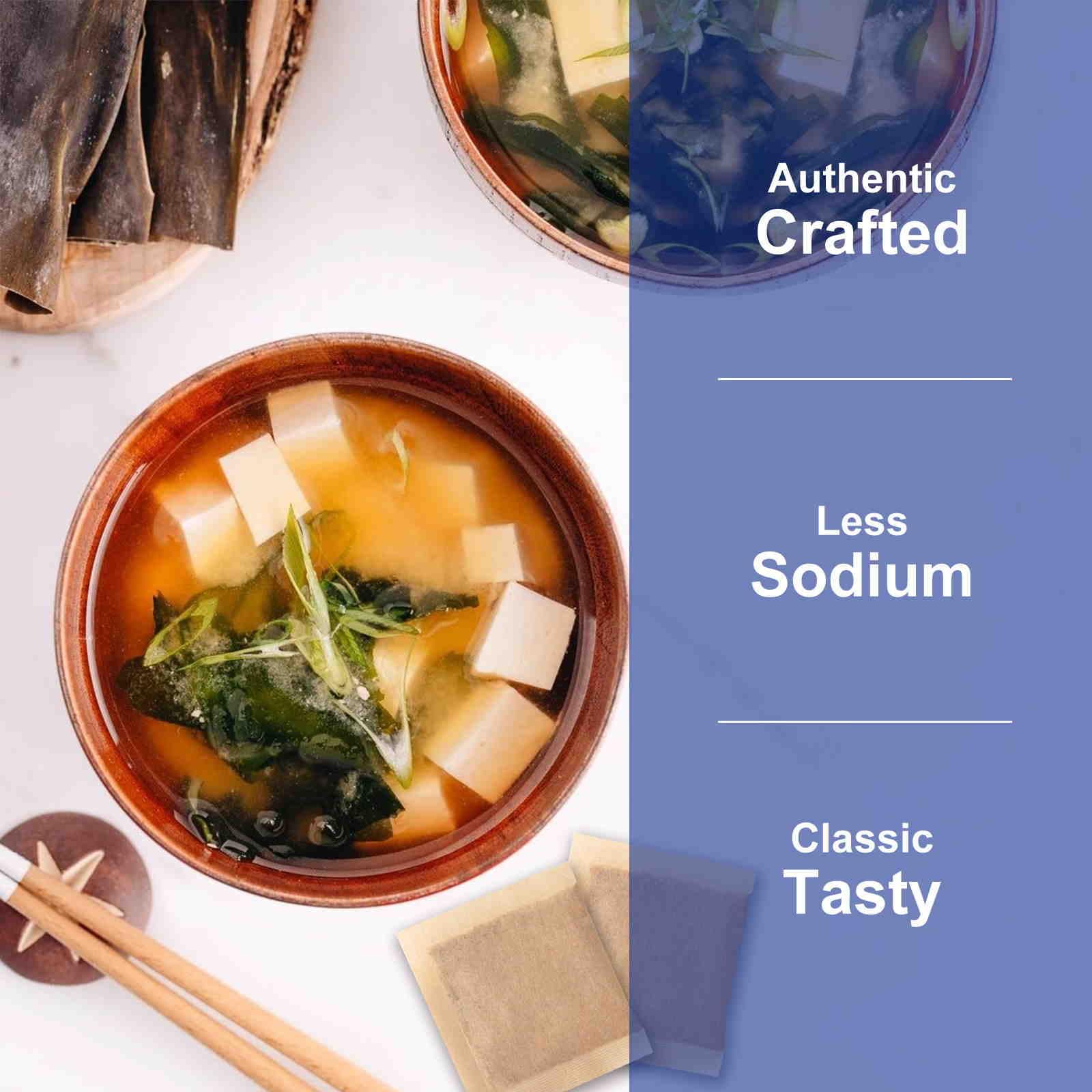 Jayuss Dashi soup bowl featuring miso-style broth with depth of flavor