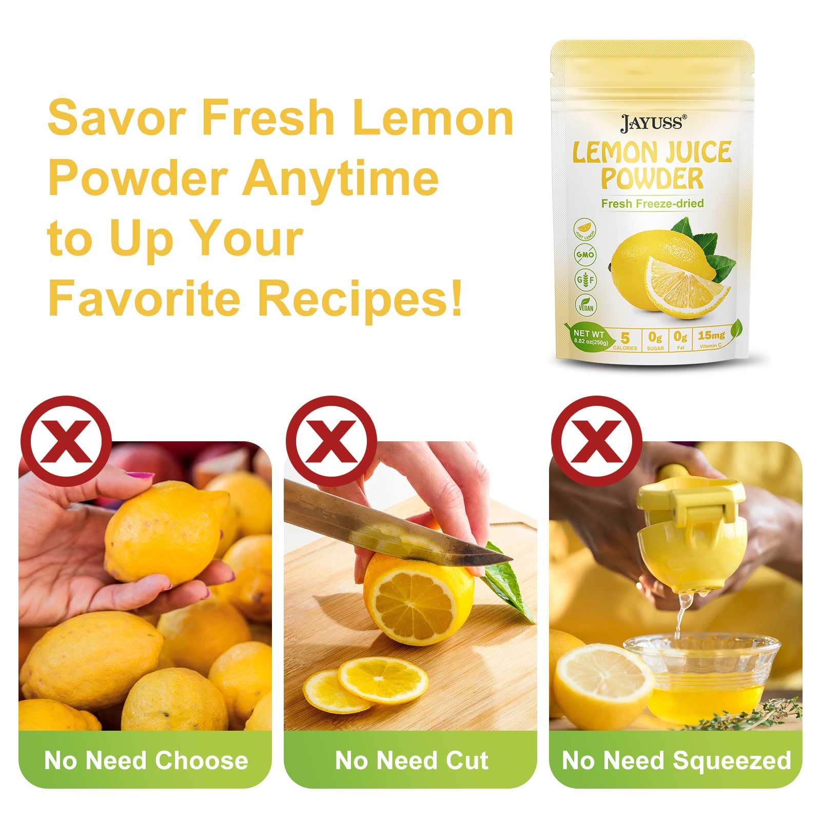 Jayuss Lemon Powder enhances smoothies with natural brightness and tartness.