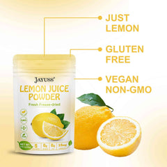Scoop included with Jayuss Lemon Powder for precise portions of tangy lemon.