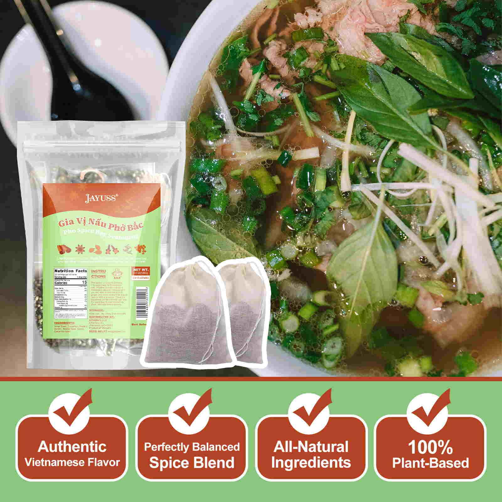 Jayuss pre-measured sachets in natural bags preserve freshness