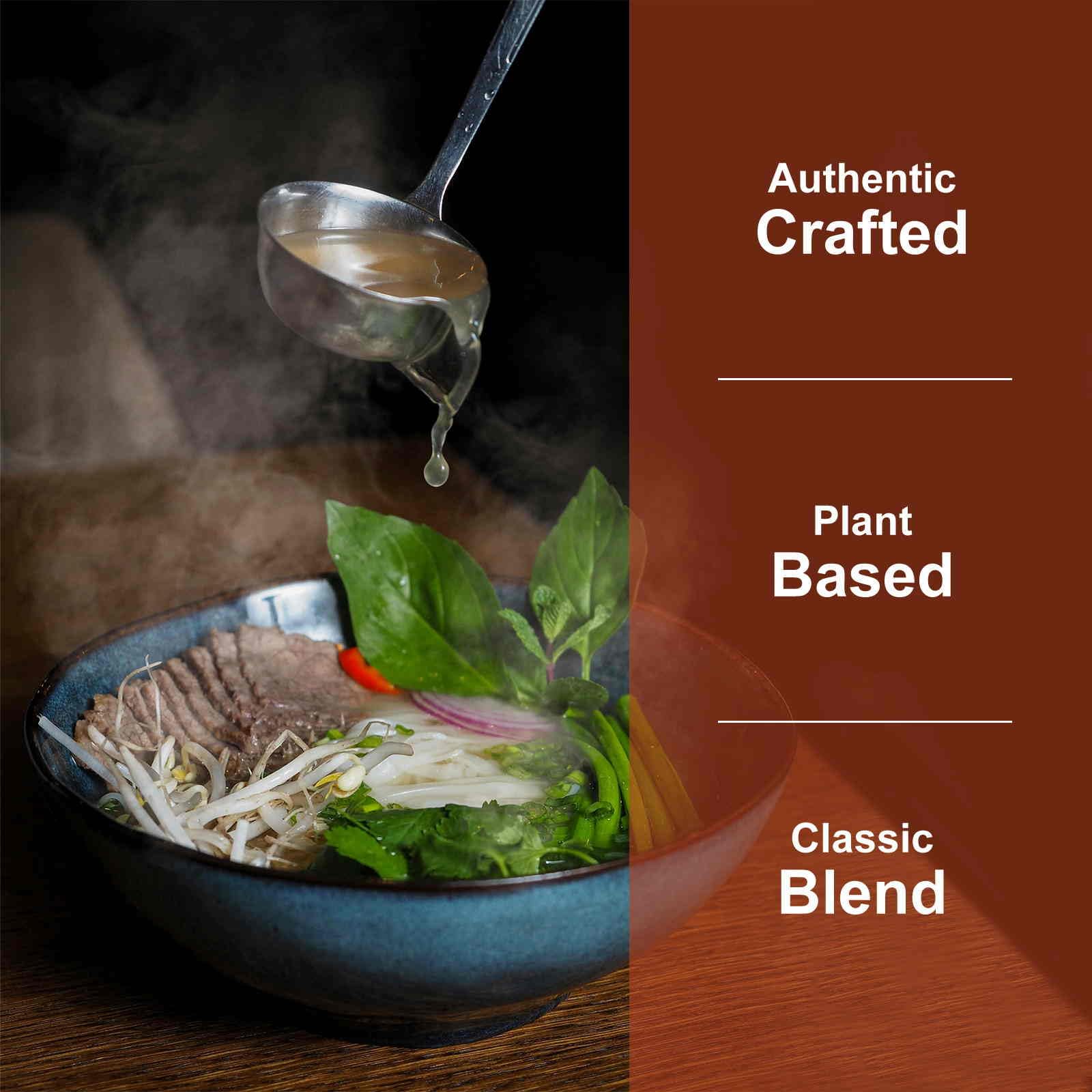 Jayuss Pho Spice Bag simmering in broth for deeper aroma