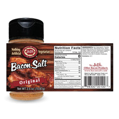 J&D's Bacon Salt Original shaker, easy to sprinkle on eggs and potatoes