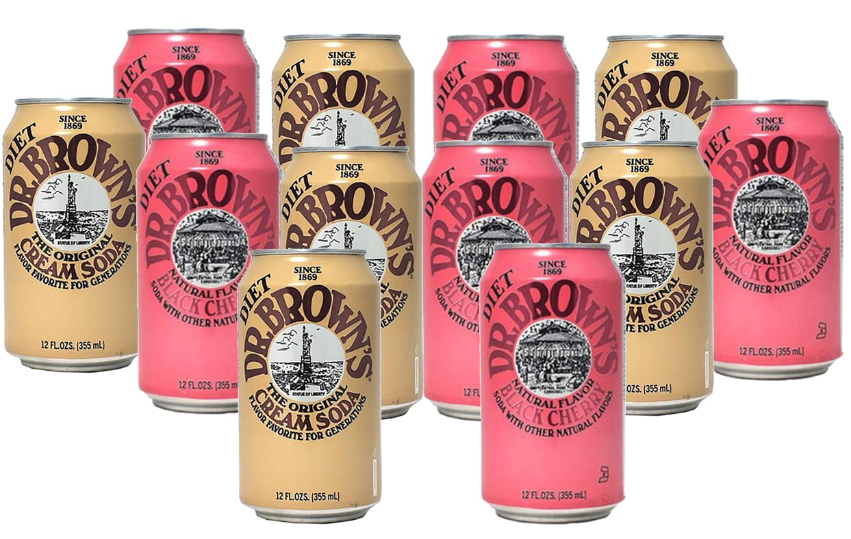 Dr. Browns Diet Cream Soda can with crisp vanilla notes for refreshing moments.