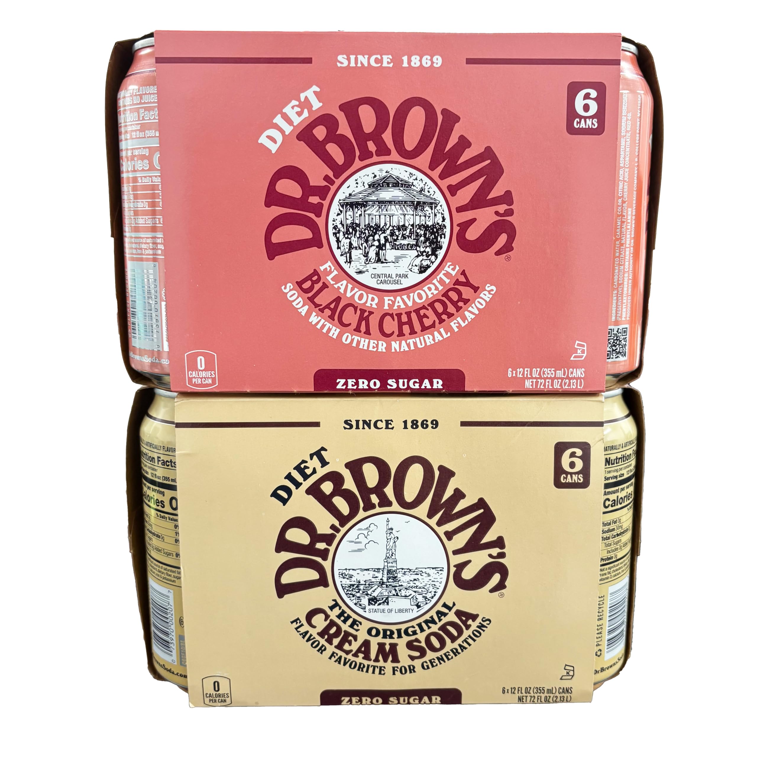Cream soda six-pack display, convenient bundle for family gatherings.