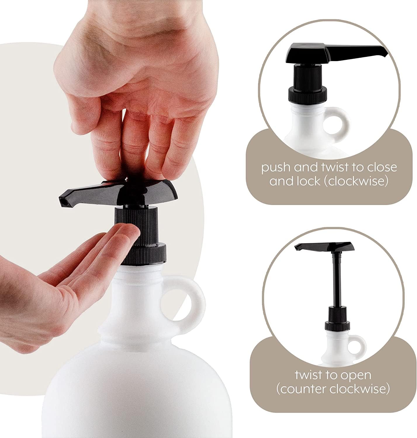 Jedrey pump delivers 8–10 ml per press for easy recipe control.