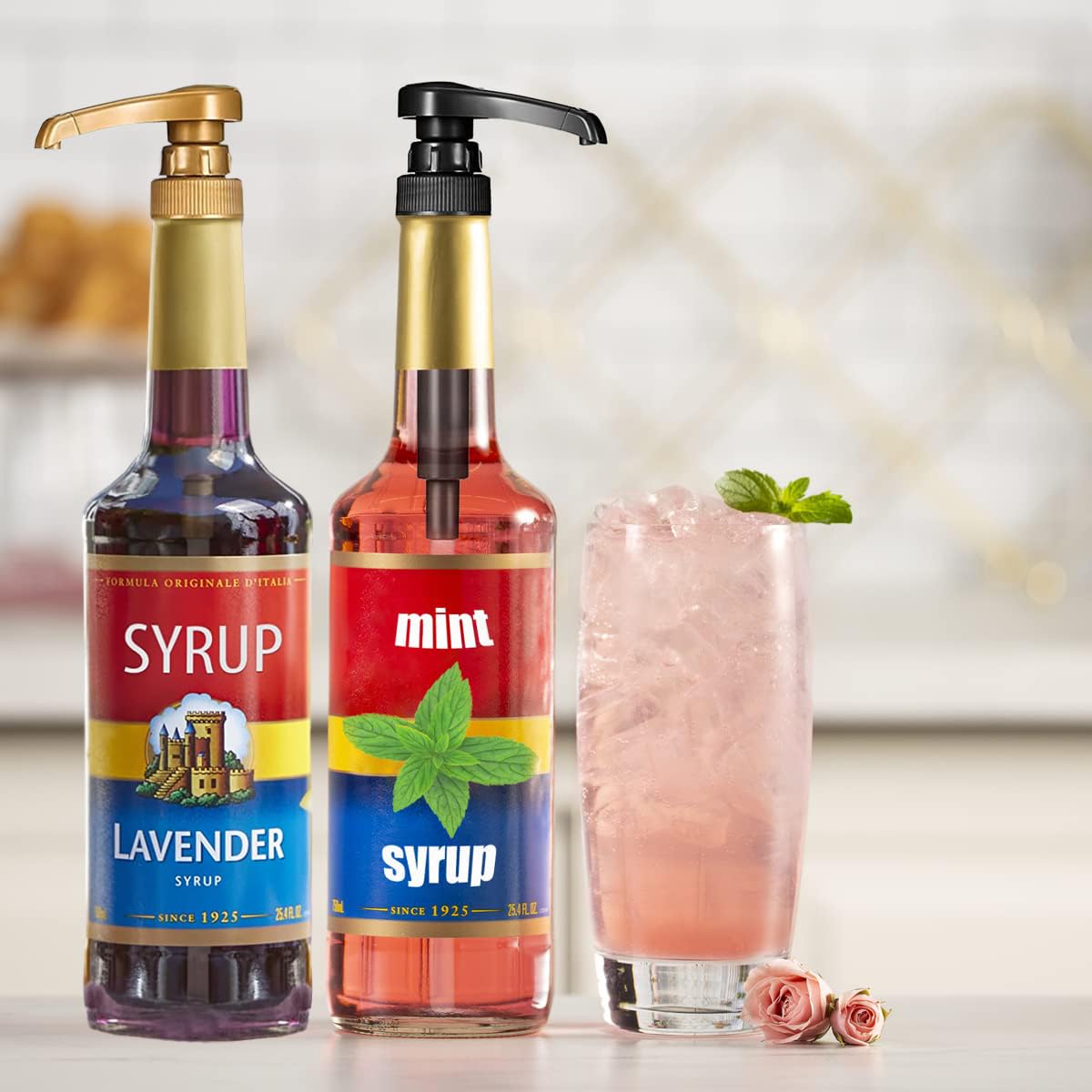 Jedrey pump on Jordans Skinny Syrups for cafe-style drinks.