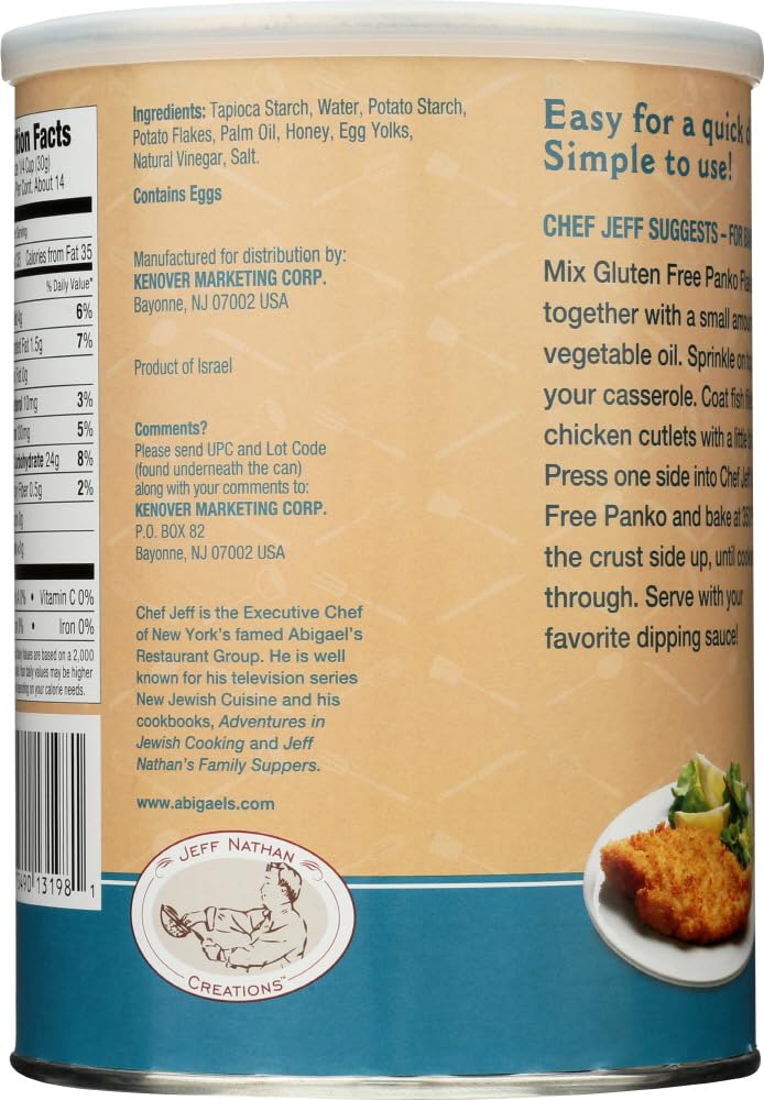 Jeff Nathan Creations gluten-free plain panko crumbs plated dish ready for serving.