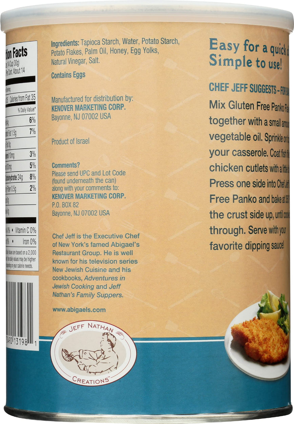 Shrimp coated with Jeff Nathan Creations panko for crunch