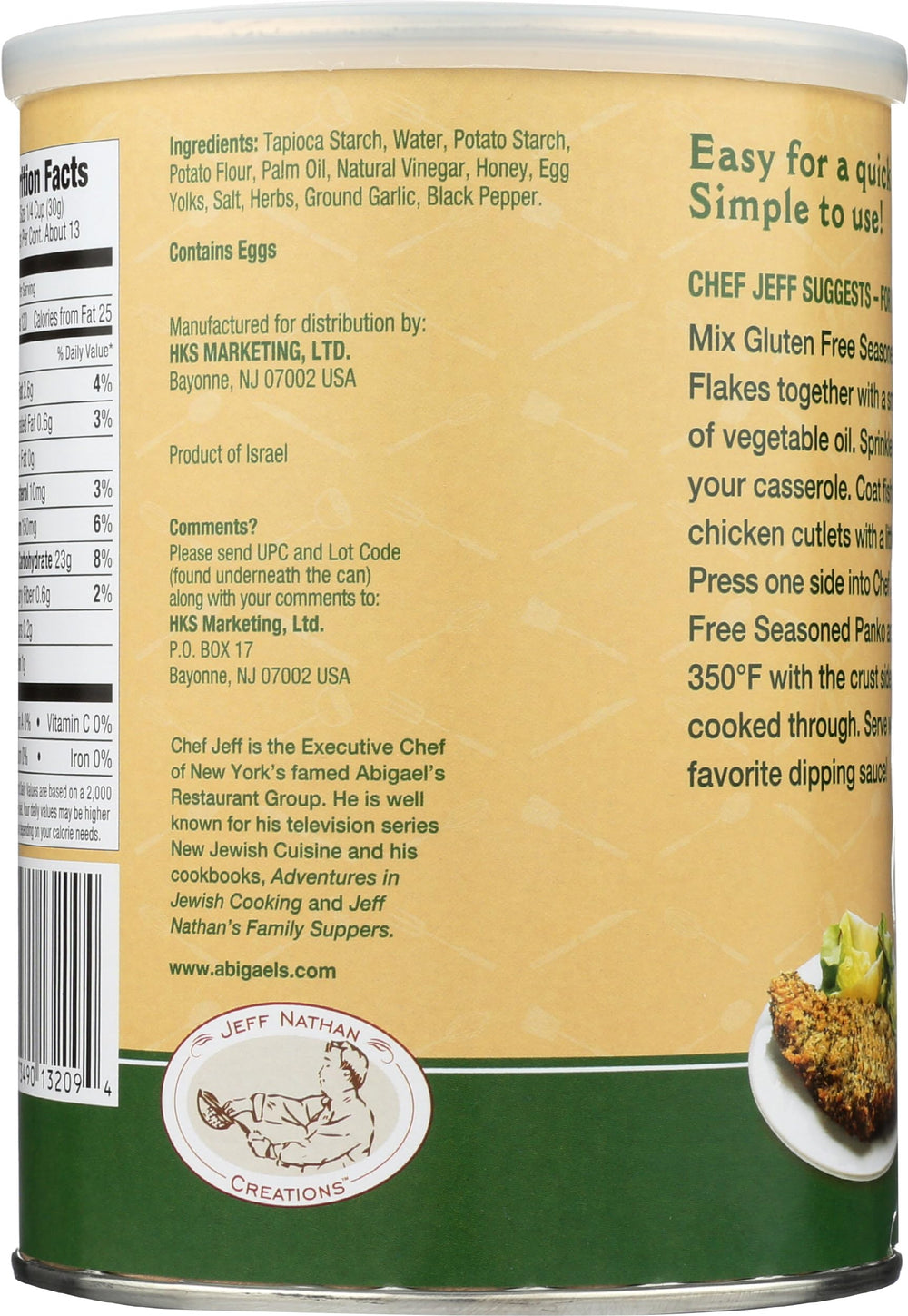 Jeff Nathan Creations panko seasoned crust for a fast, flavorful dinner.