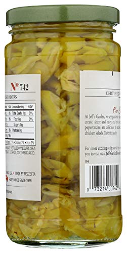 Jeff's Naturals peperoncini sliced golden dish-ingredient highlights zesty flavor for toppings.