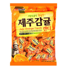 Jeju Orange candy assortment with individually wrapped pieces for party snacks.