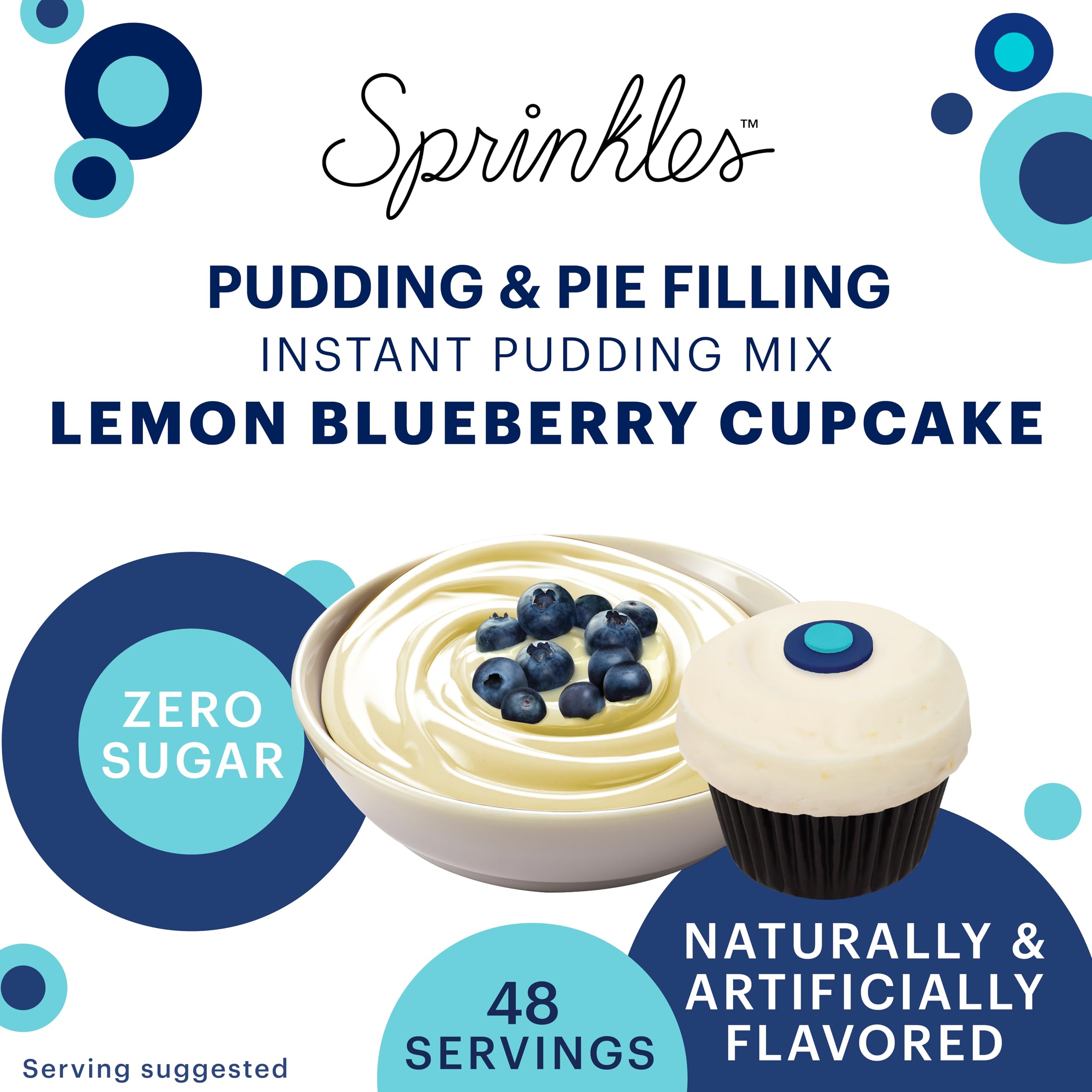 JEL SERT Sprinkles Lemon Blueberry Cupcake Pudding Mix layered into parfait cups for celebrations.