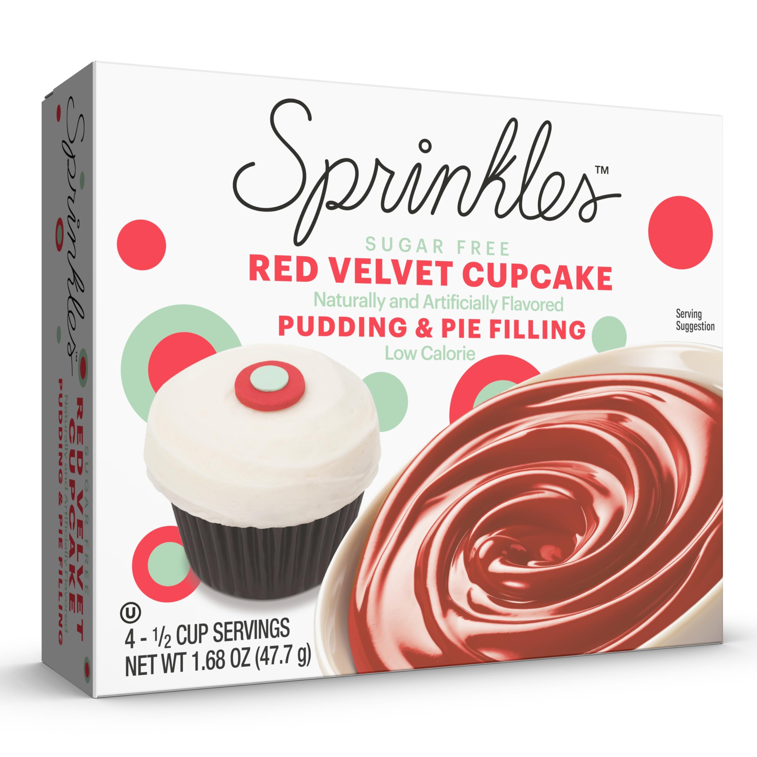 JEL SERT Sprinkles Red Velvet pudding mix in a bowl ready to whisk and set quickly.