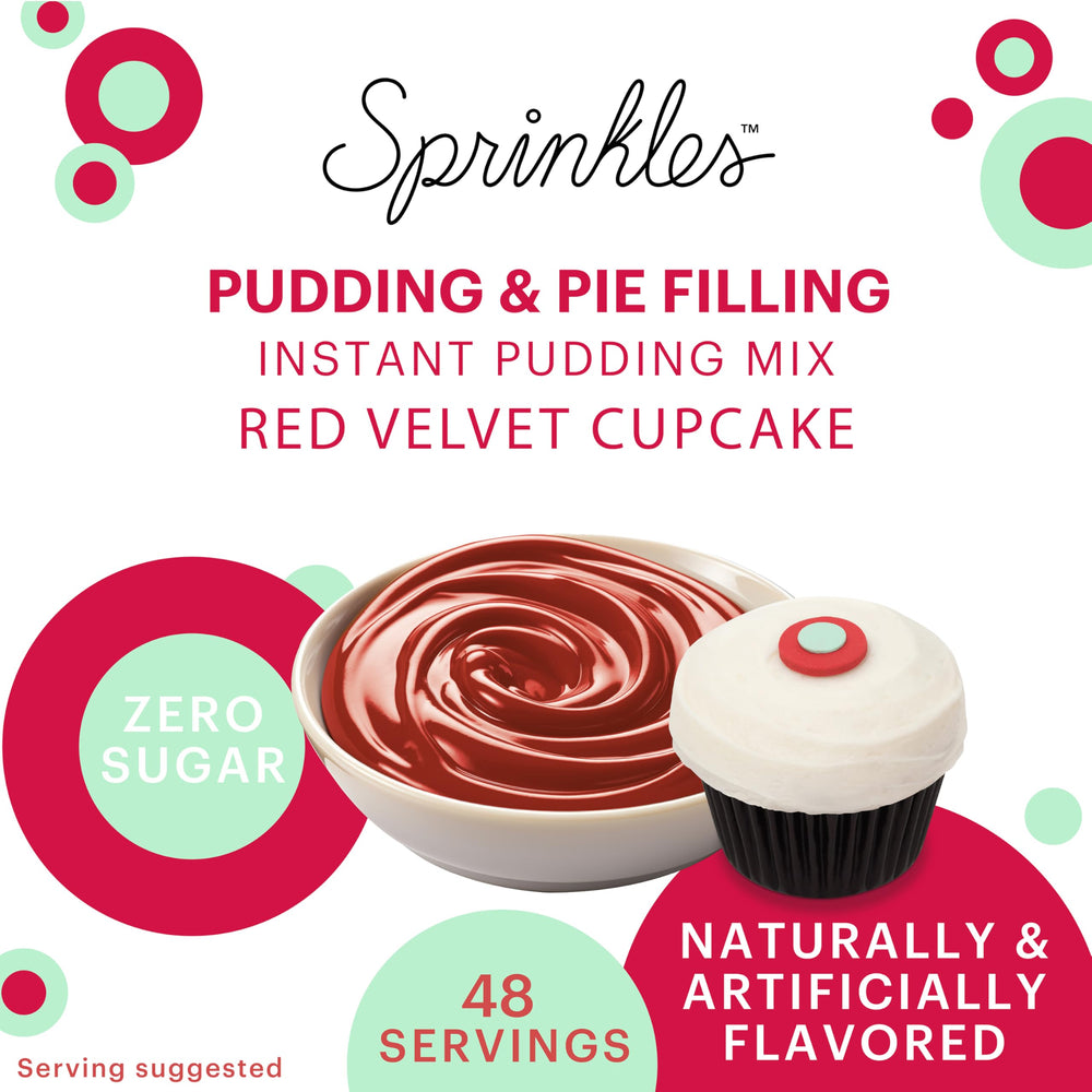 JEL SERT Sprinkles Red Velvet pudding mix parfait assembled with creamy layers.