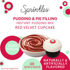 JEL SERT Sprinkles Red Velvet pudding mix parfait assembled with creamy layers.
