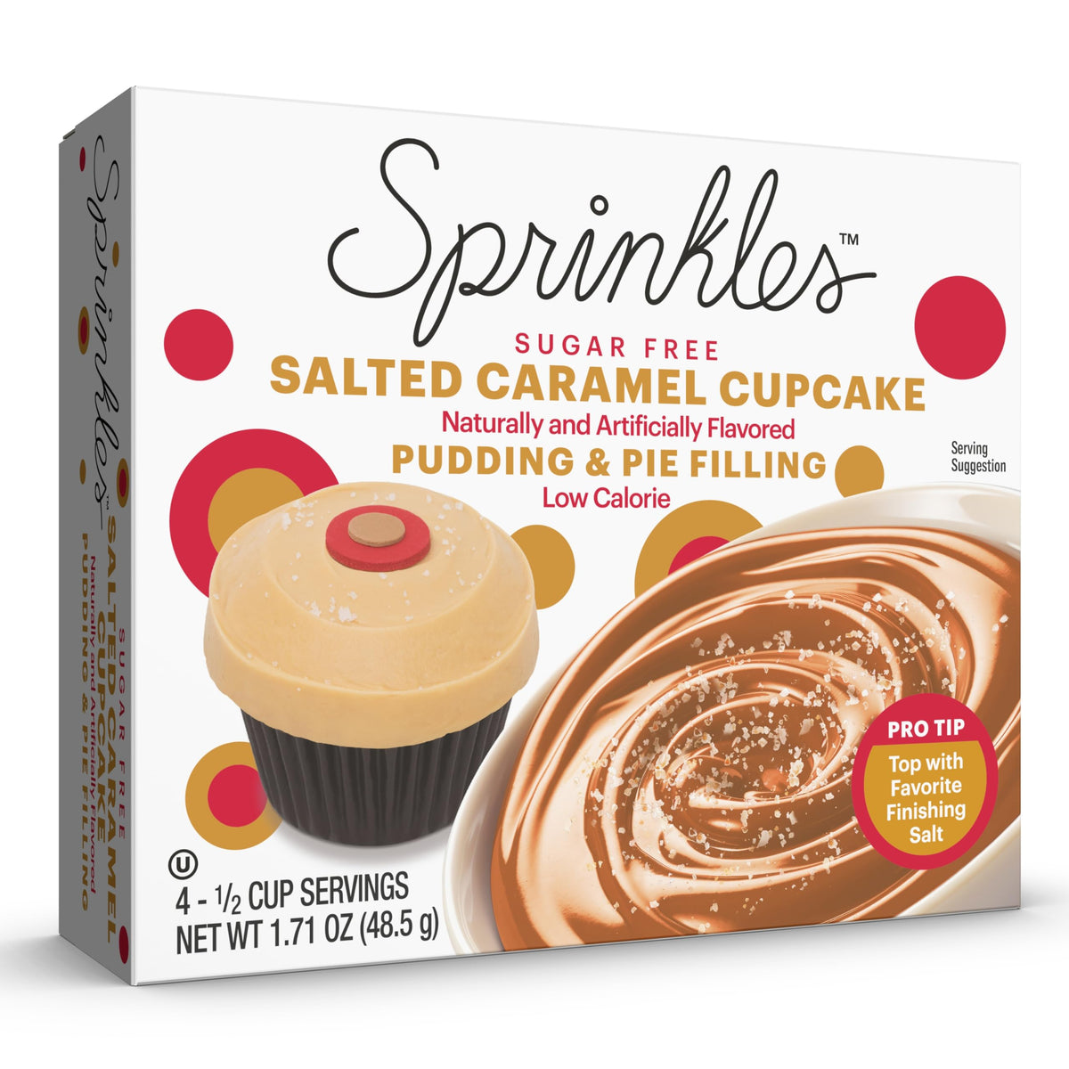 JEL SERT Sprinkles Salted Caramel Cupcake pudding mix box for quick dessert preparation