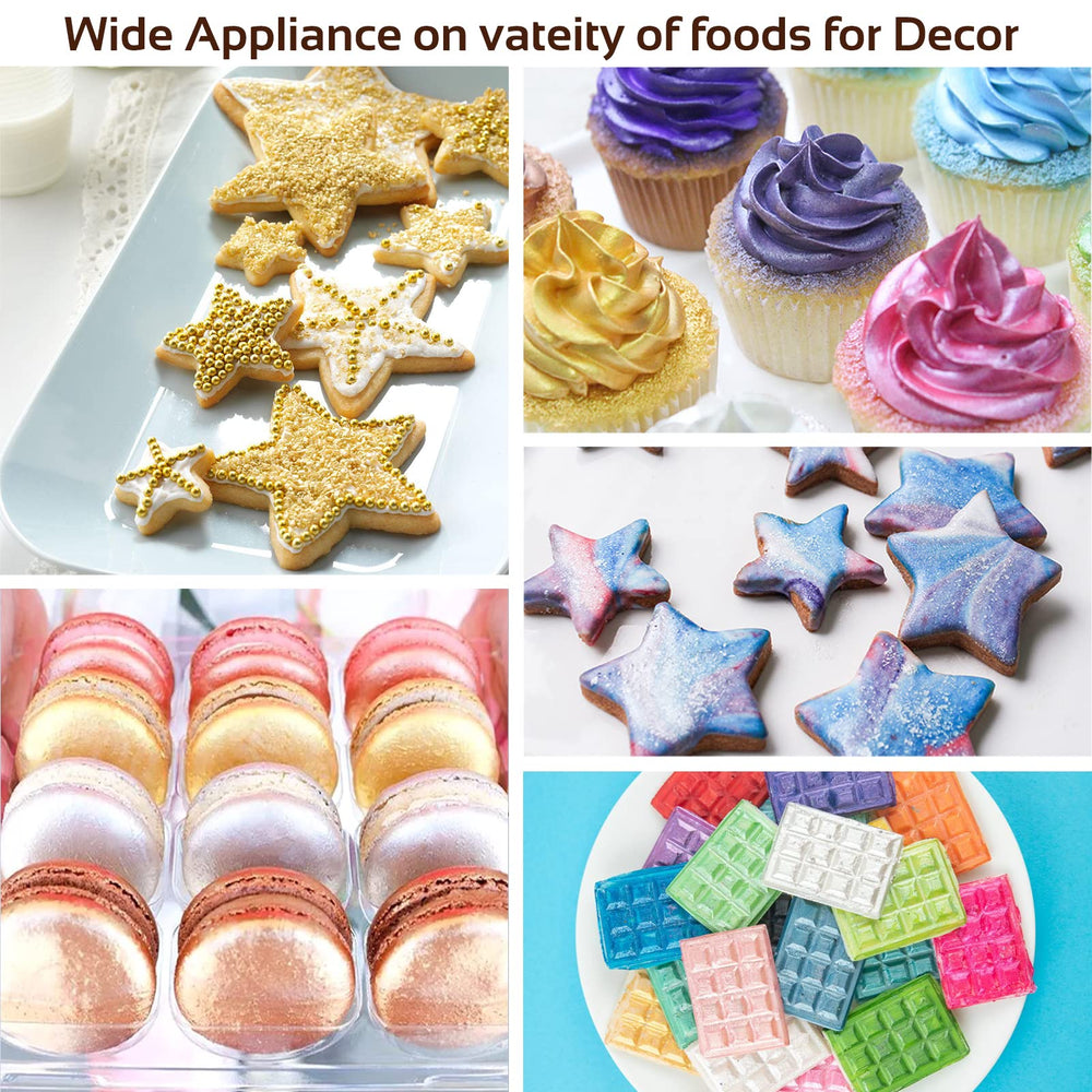 Jelife brown edible luster dust on cake detail adds bronze glow to decorations