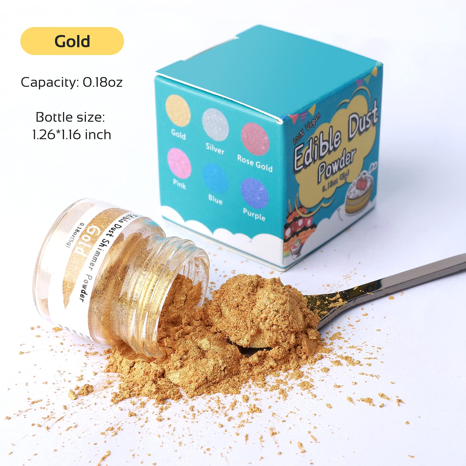 Jelife edible gold dust on cake for a shimmering decorative finish