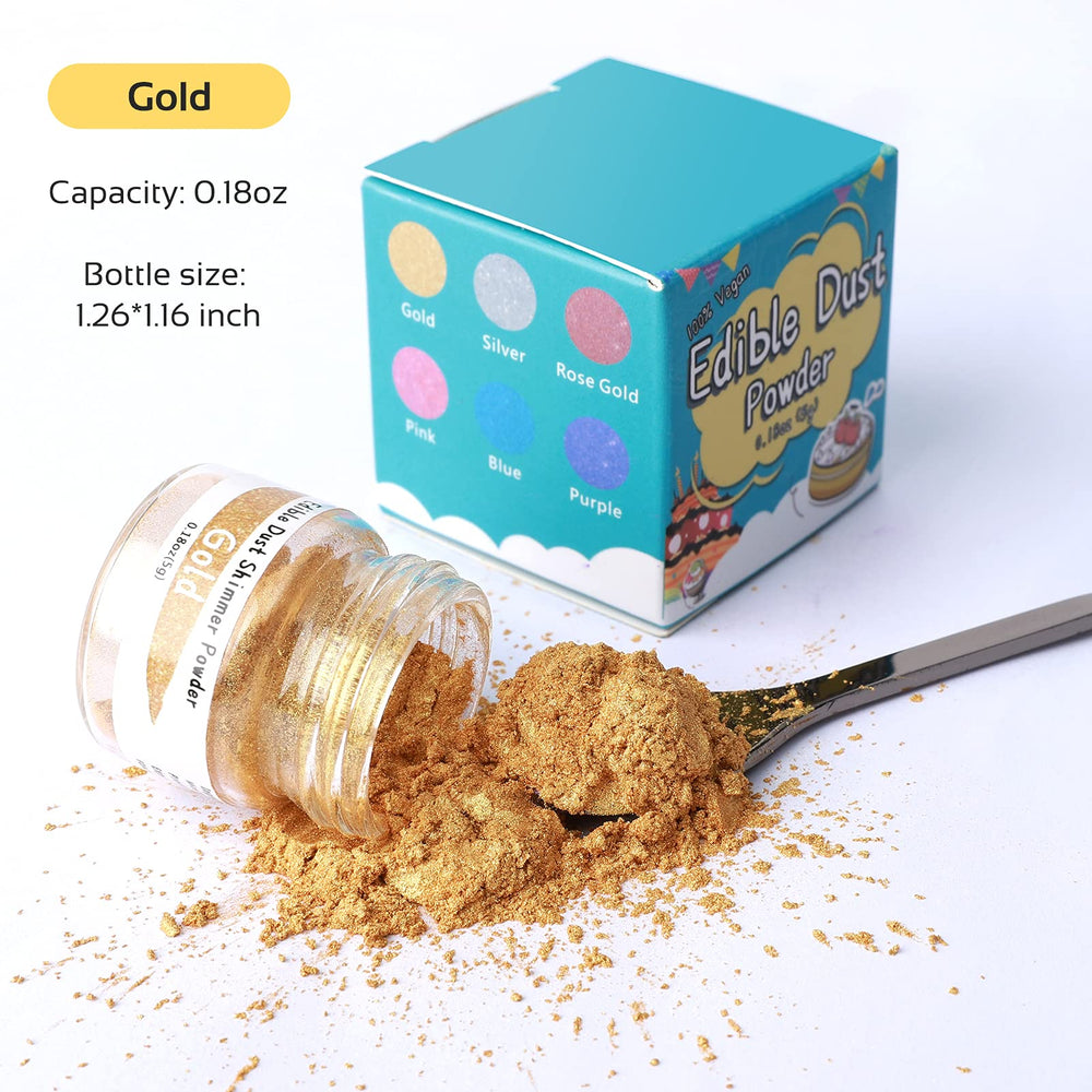 Jelife edible gold dust on cake for a shimmering decorative finish