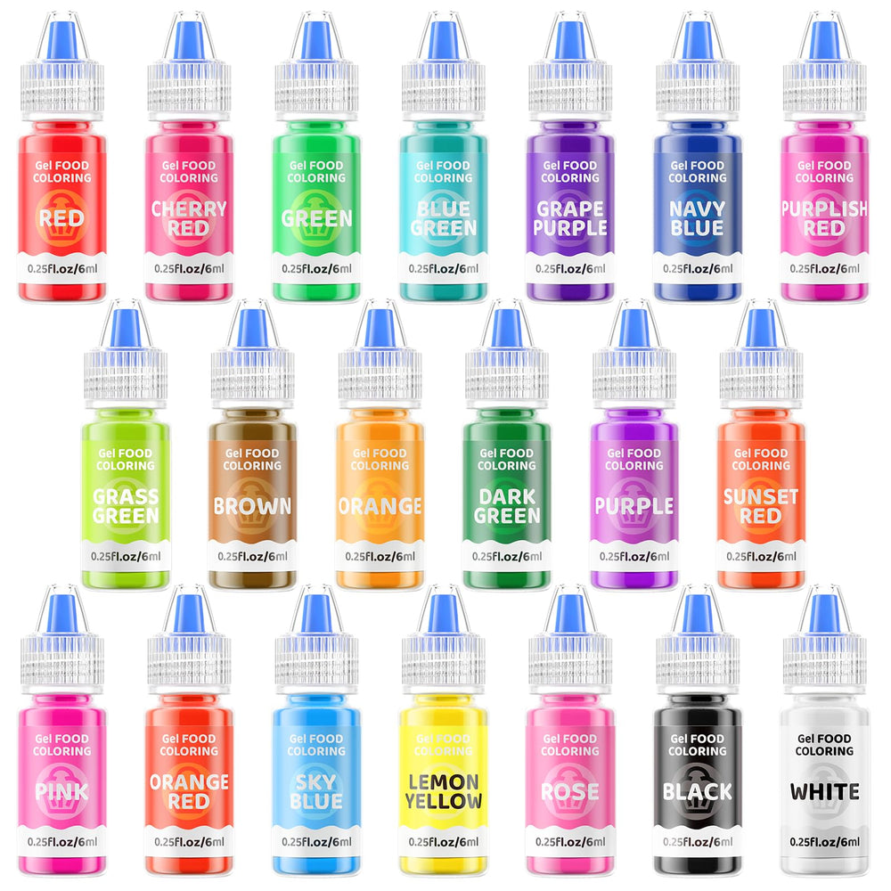 Jelife gel coloring bottles offer vibrant shades for cake decorating.