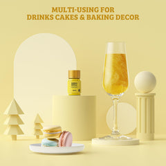 Jelife gold edible glitter for cakes enhances edible shimmer and appeal.