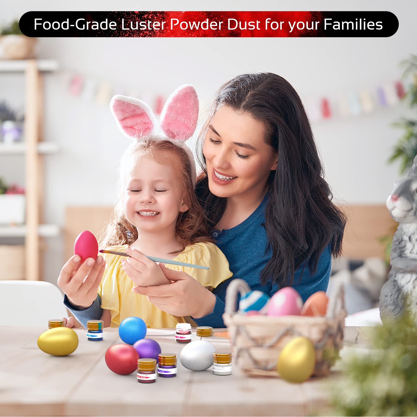 Jelife Red Edible Luster Dust for gum paste and fondant decorations.