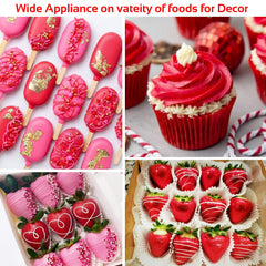 Jelife Red Edible Luster Dust on chocolate adds a glossy finish.