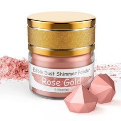 Jelife rose gold edible luster dust jar for cake decorating with luxe shimmer