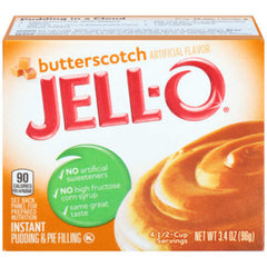 Jell-O Butterscotch pudding being stirred in a pot for creamy dessert