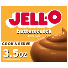 Jell-O Butterscotch pudding served in a bowl, ready to enjoy