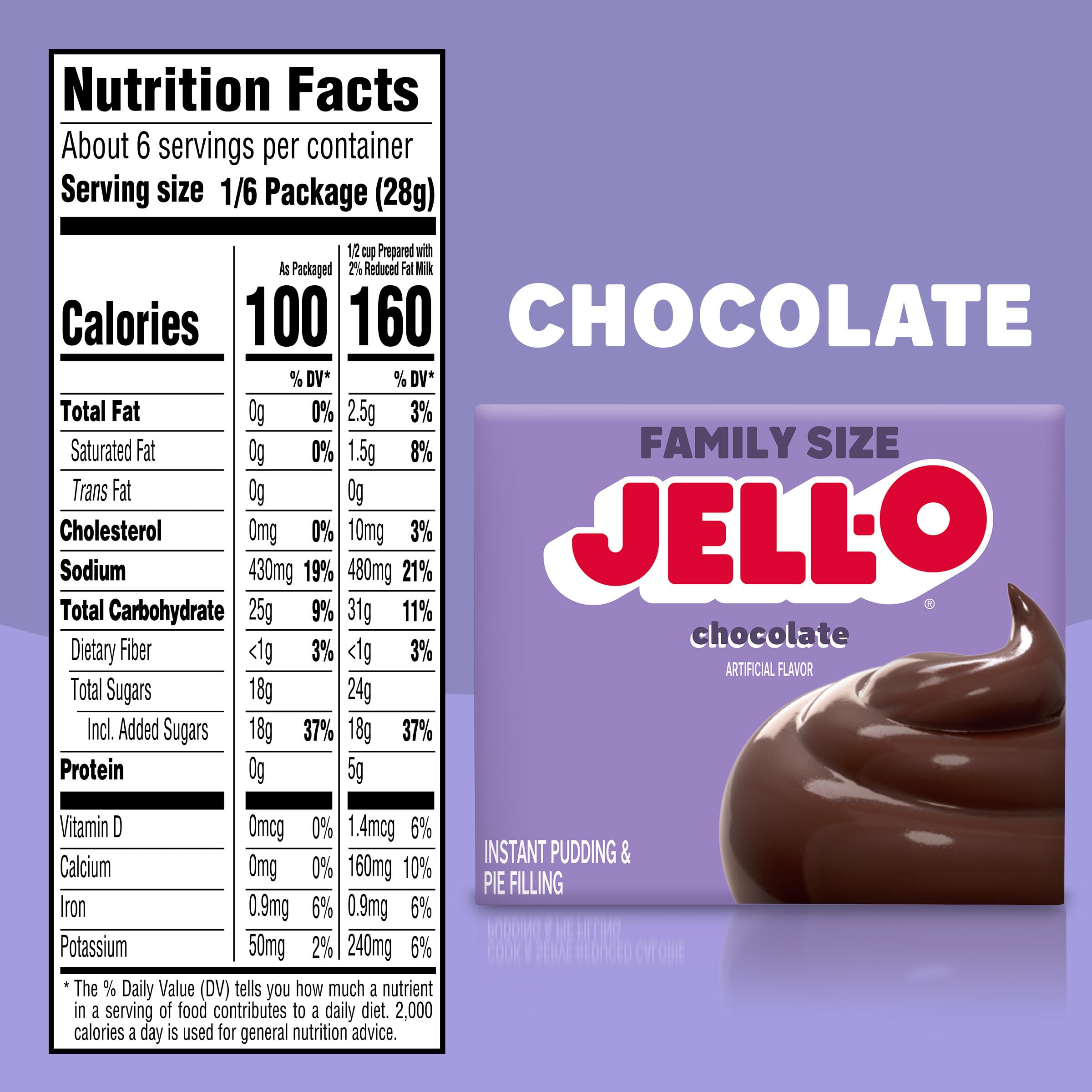 A serving of Jell-O chocolate pudding on a plate with a glossy finish.