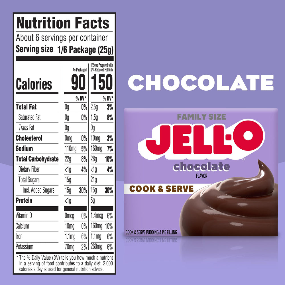 Stovetop preparation of Jell-O Chocolate Pudding for creamy texture.