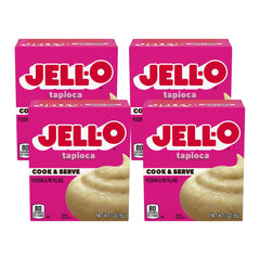 Jell-O Cook & Serve Tapioca pudding box four-pack for quick, fat-free desserts