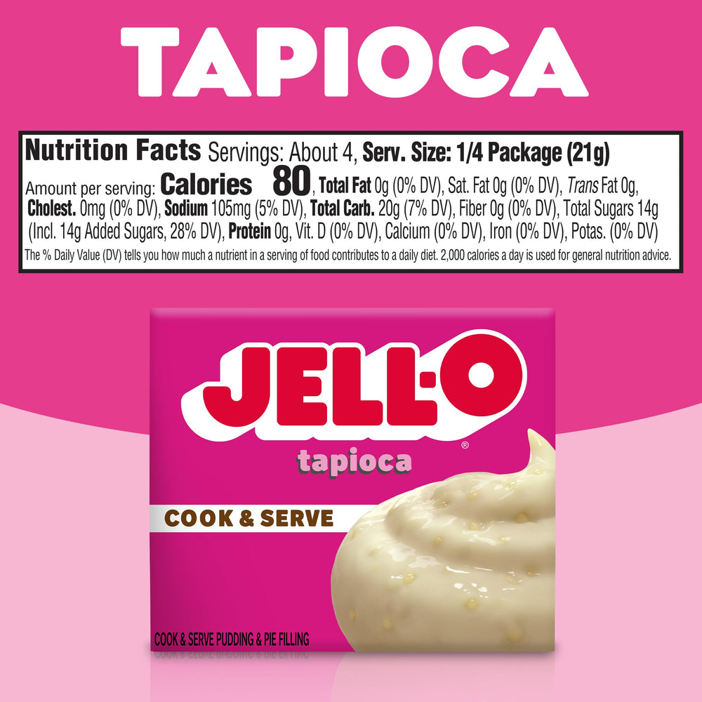 Four boxes of Jell-O tapioca pudding in this pack