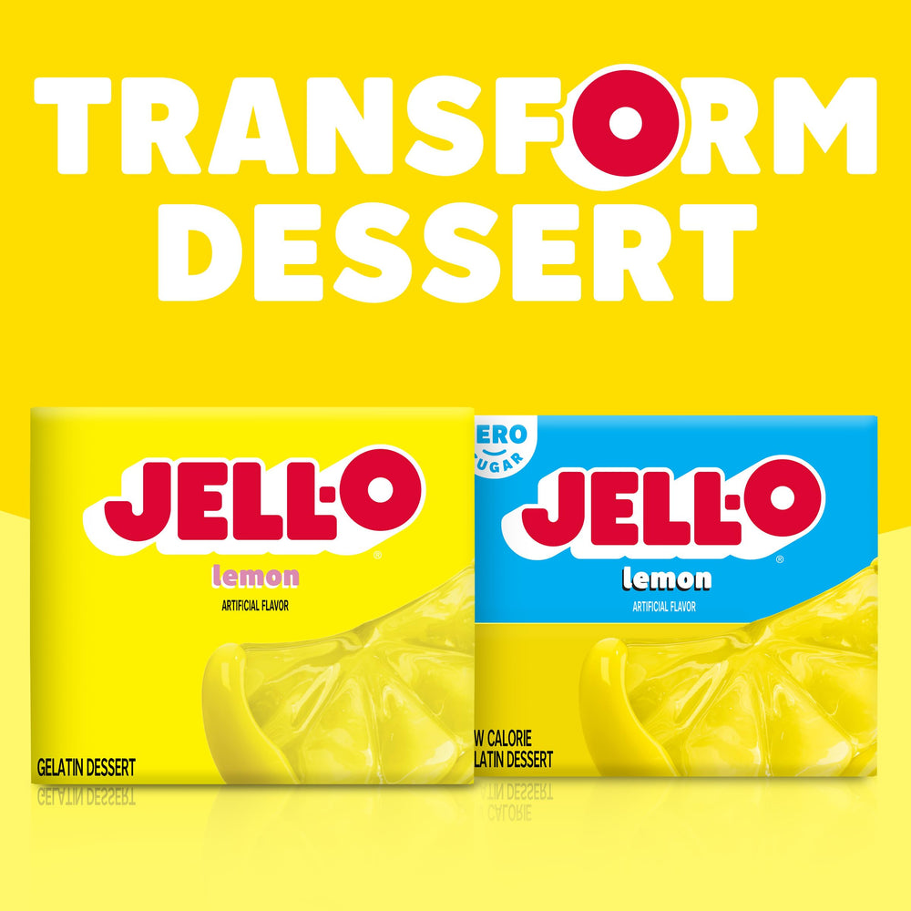 Bright yellow color of lemon gelatin ready to serve