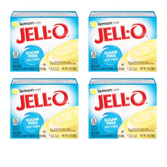 Jell-O Lemon pudding boxes on pantry shelf offer quick, lighter dessert options.