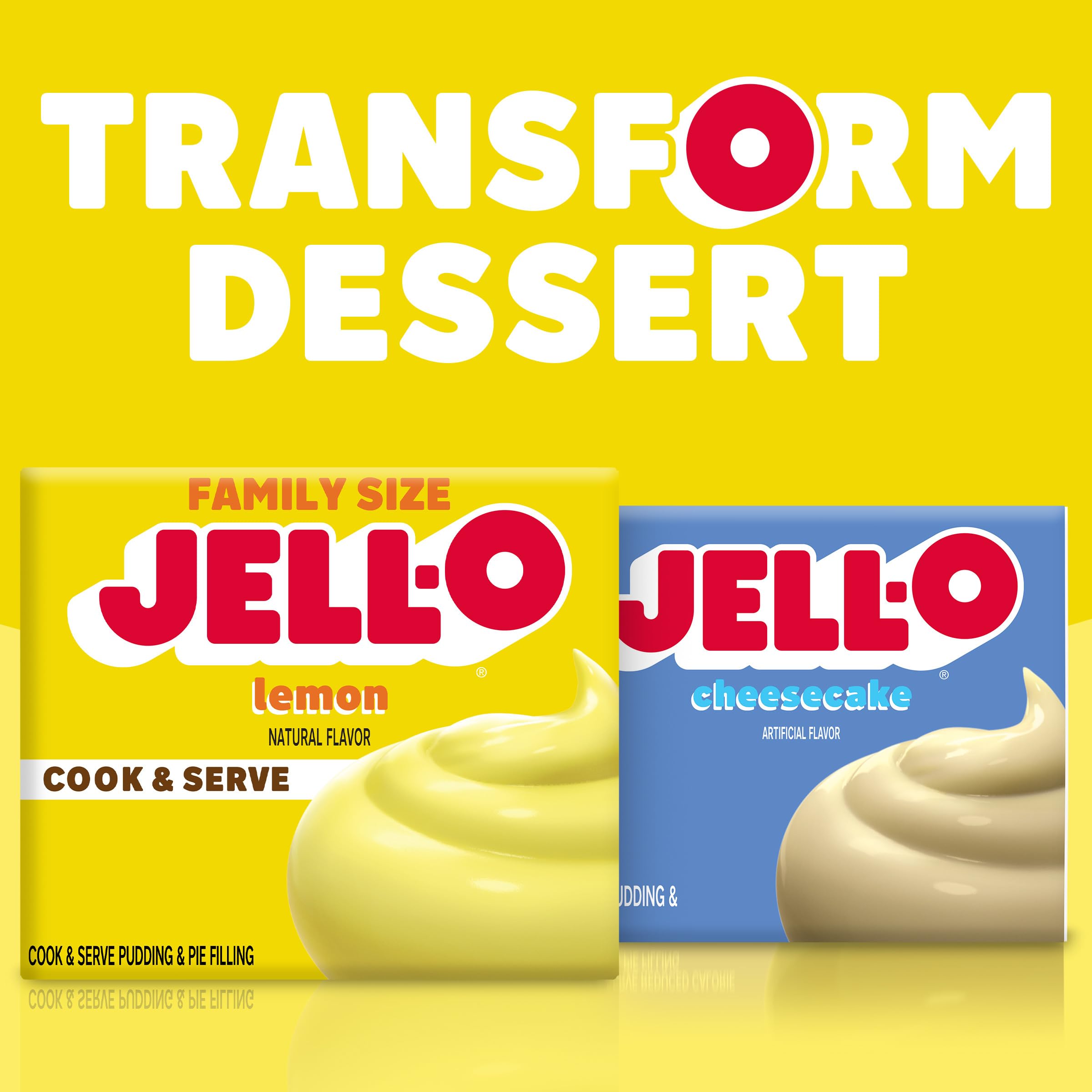 Quick assembly of a dessert using Jell-O Lemon Pudding base.