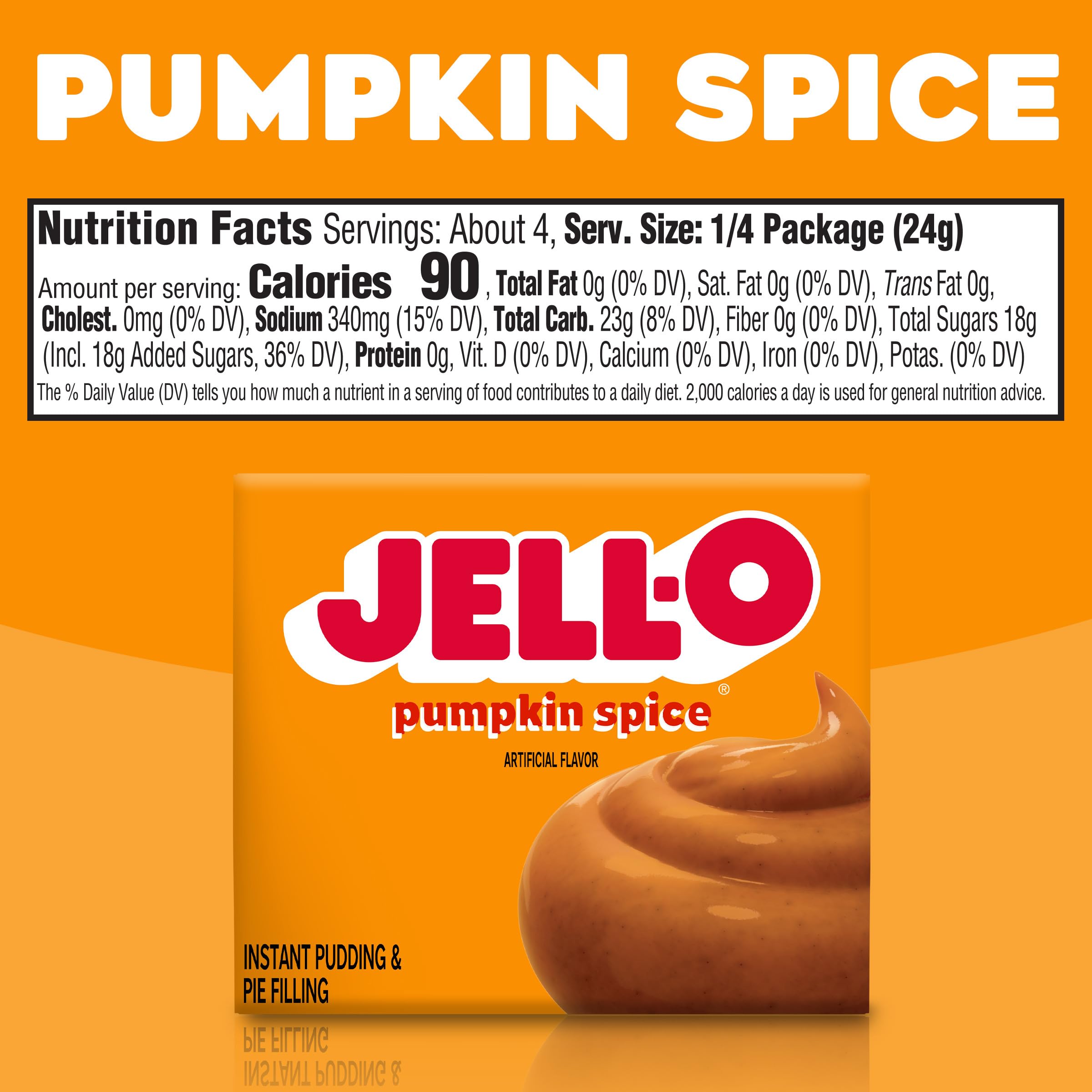 Box of Jell-O Pumpkin Spice pudding ready in five minutes