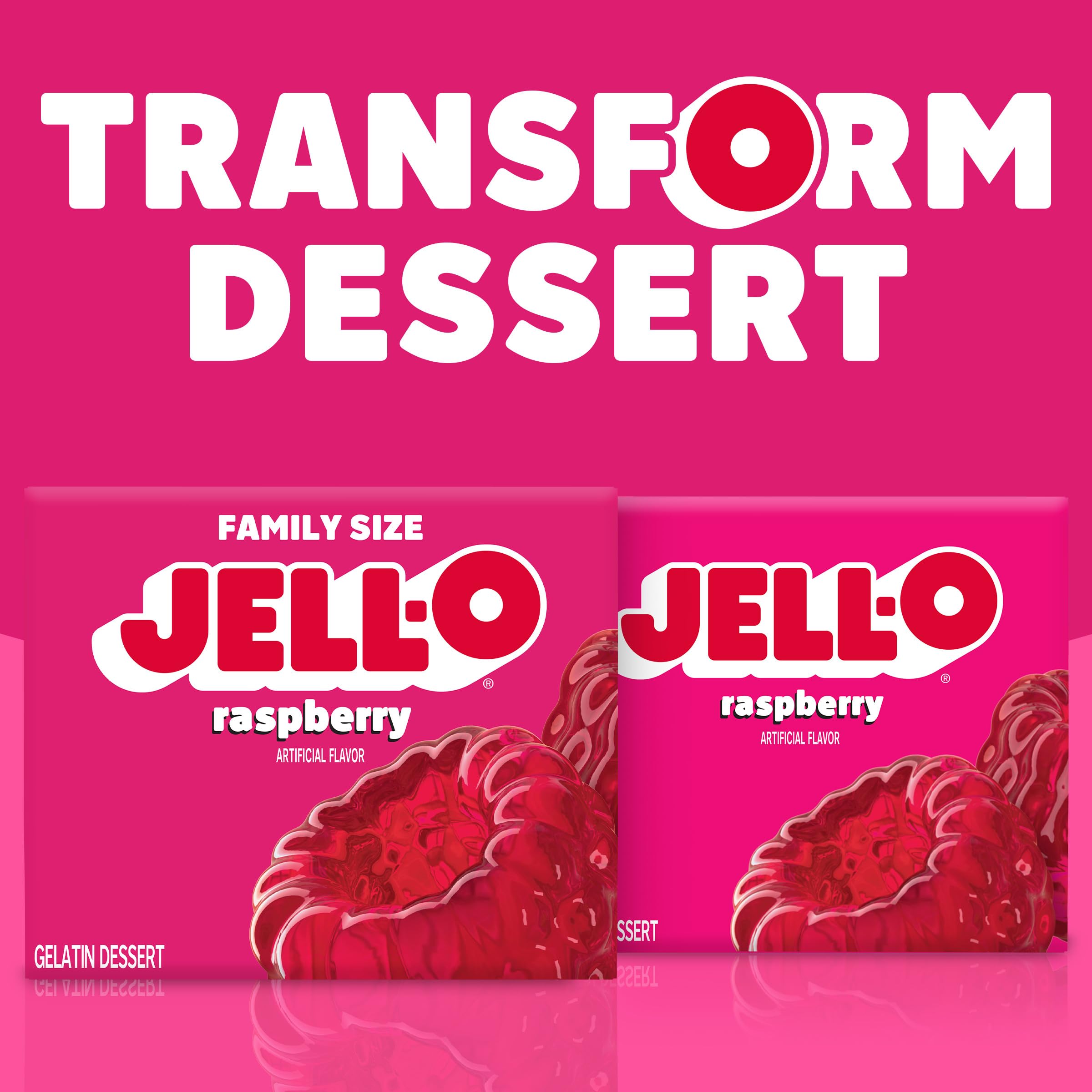 Poke cake idea using Jell-O Raspberry Gelatin for vibrant layers.