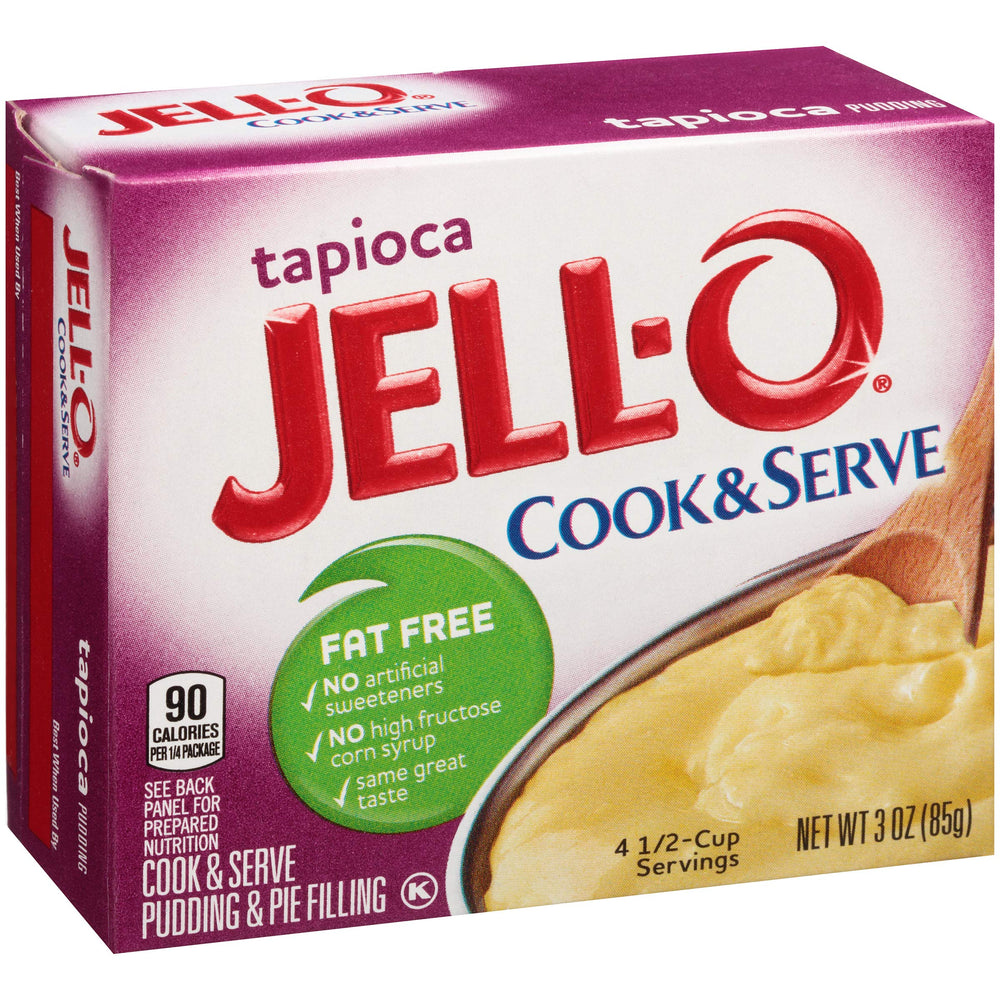 Jell-O Tapioca pie filling setup for quick, versatile dessert topping.