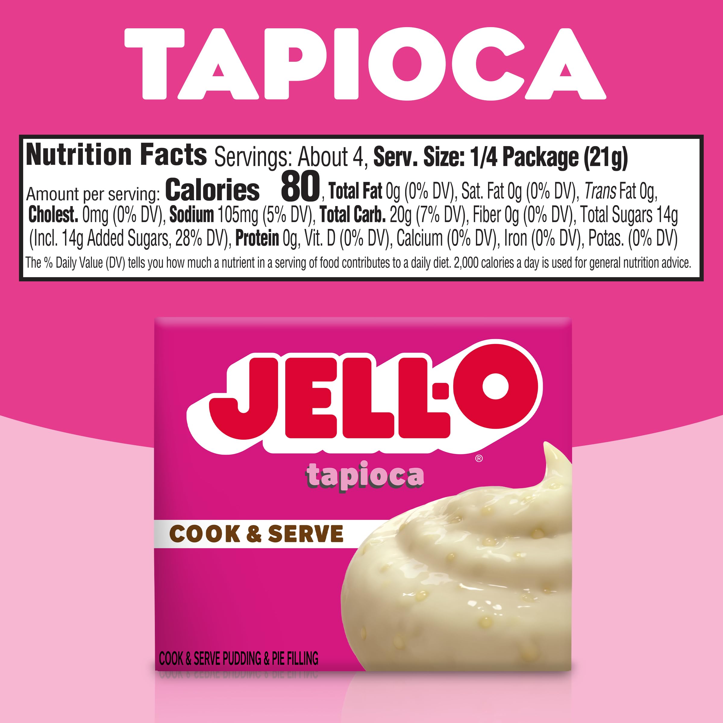 Jell-O Tapioca Pudding Chilled; refreshing cold treat from a fat-free mix