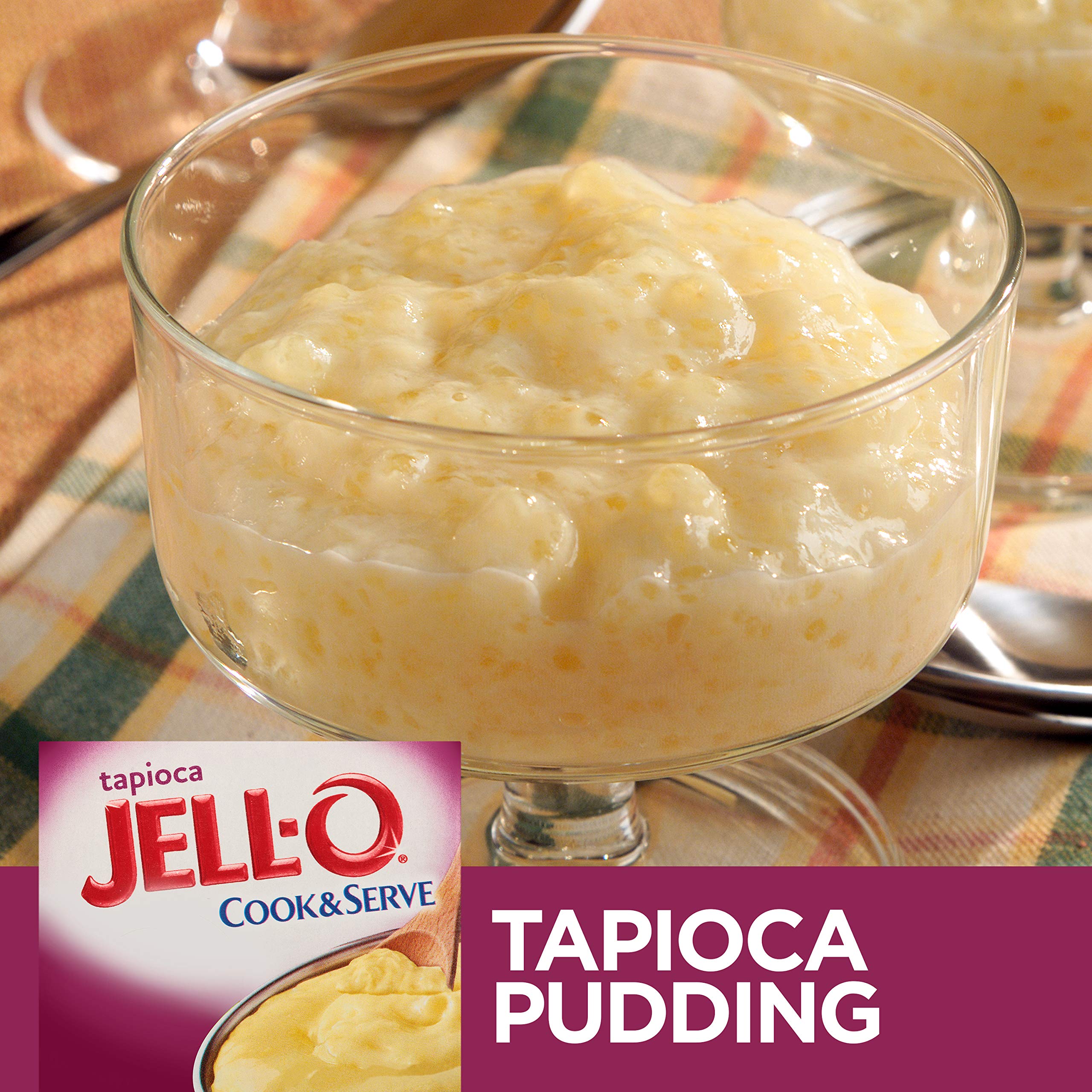 Jell-O Tapioca cooked pudding in a bowl ready to serve.
