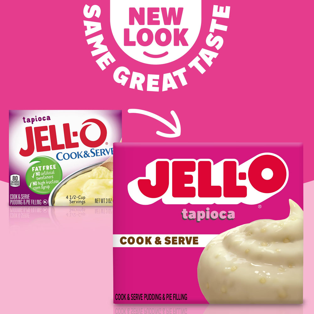 Jell-O tapioca pudding ready to serve in a warm bowl