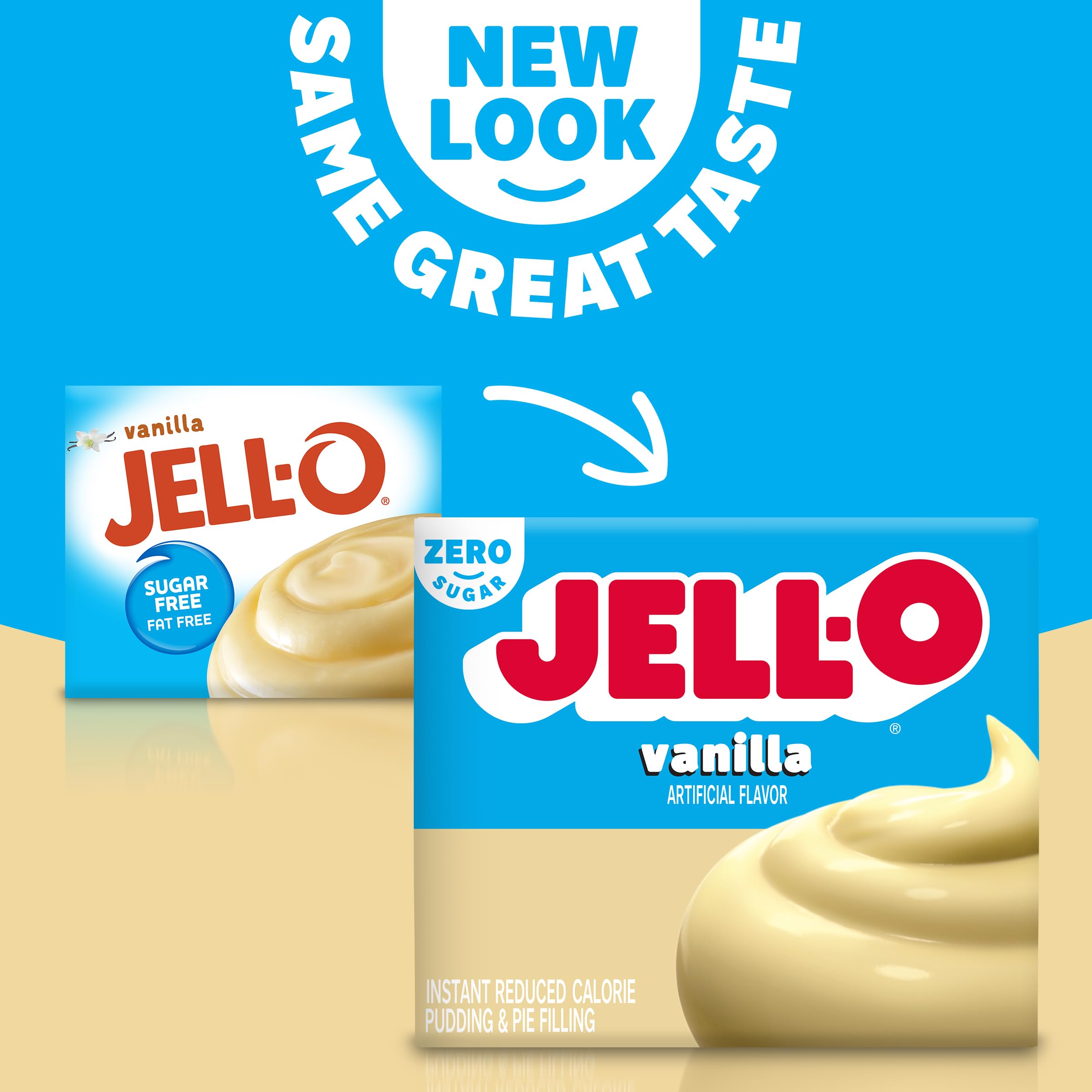 Jell-O Vanilla Pudding set in a glass ready to serve