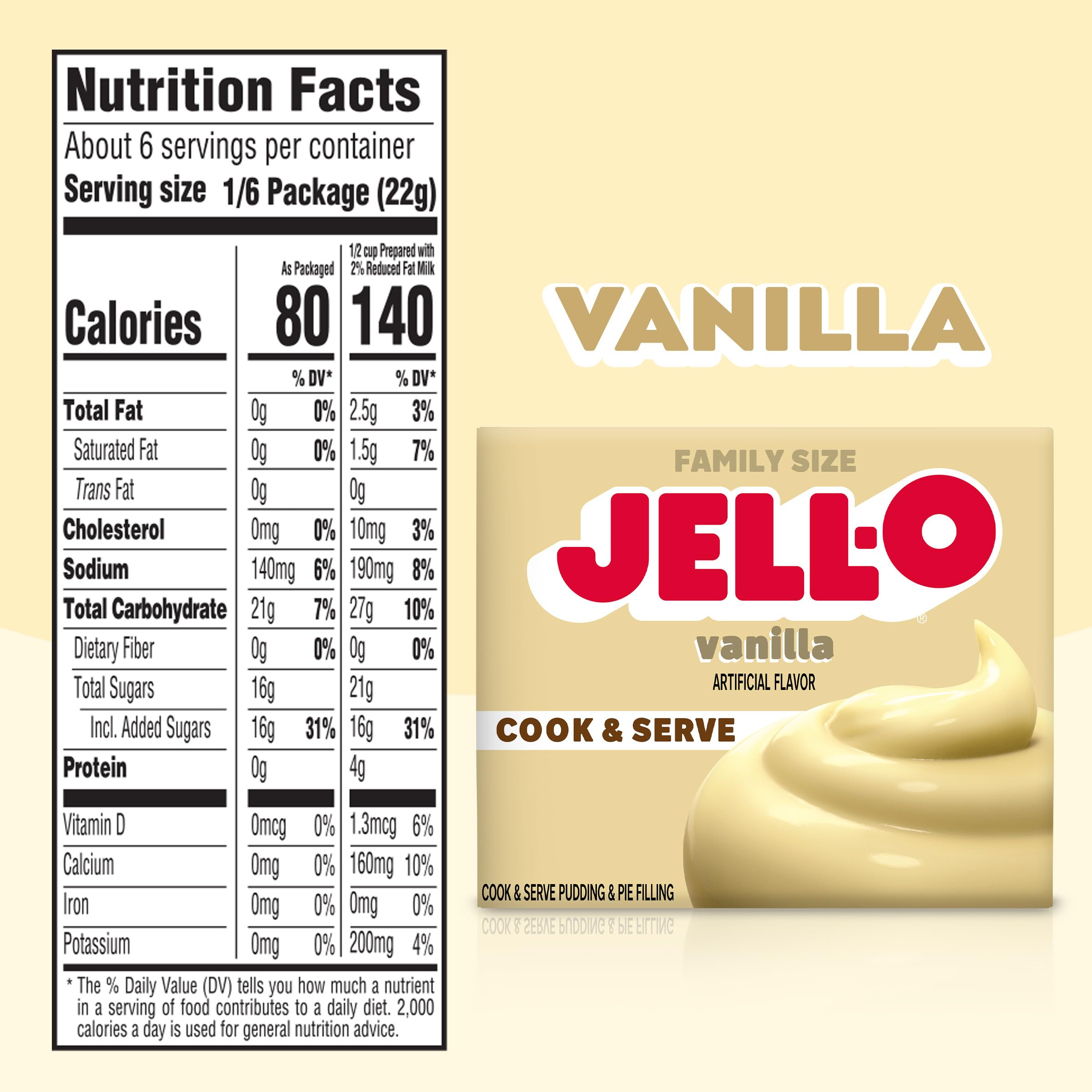 Jell-O vanilla pudding being prepared on the stovetop for a quick dessert.