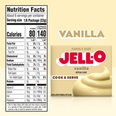 Jell-O vanilla pudding being prepared on the stovetop for a quick dessert.