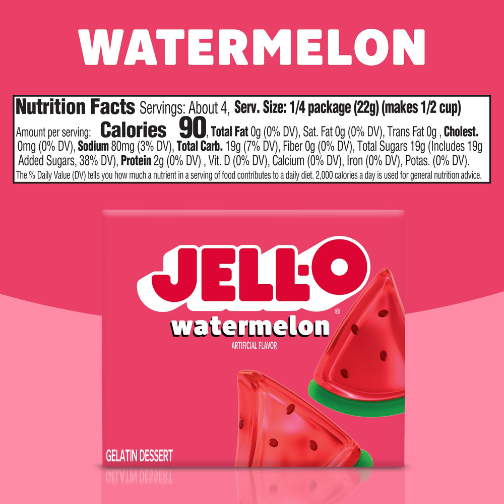 Jell-O Watermelon Gelatin Mix served at a summer gathering.