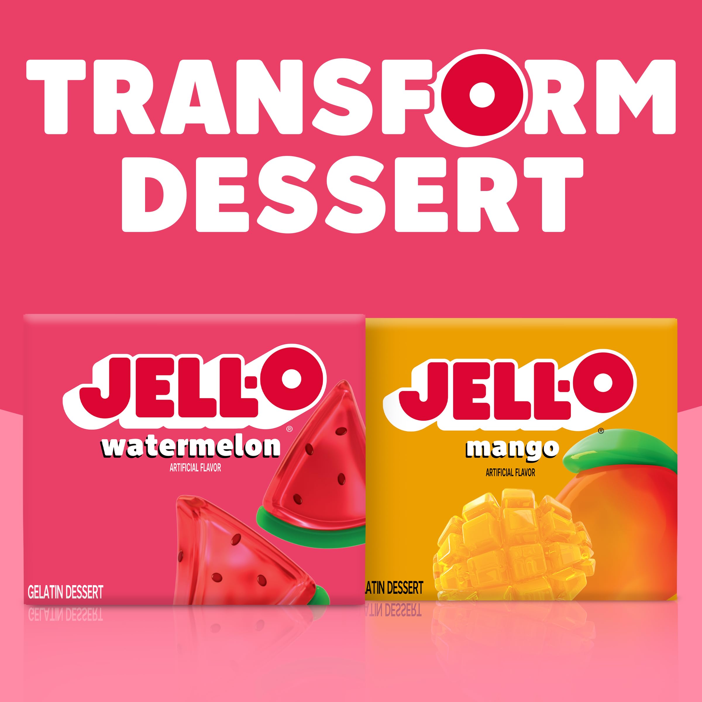 Jell-O Watermelon gelatin serving in a bowl with bright pink jiggle.
