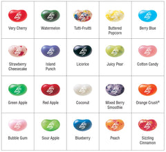 Jelly Belly flavor map detail helps identify each official flavor.